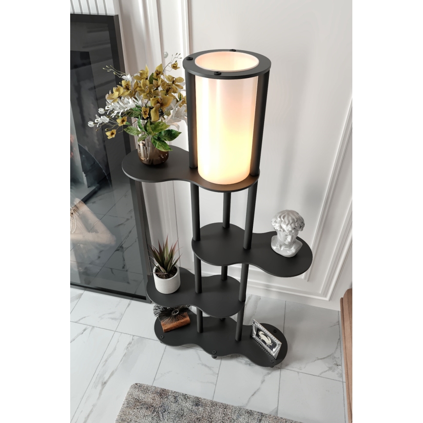 Candeeiro de pé com prateleiras NOTO 1xE27/40W/230V, preto