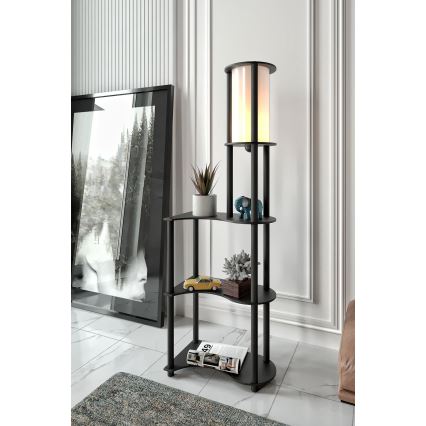 Candeeiro de pé com prateleiras NOTO 1xE27/40W/230V preto