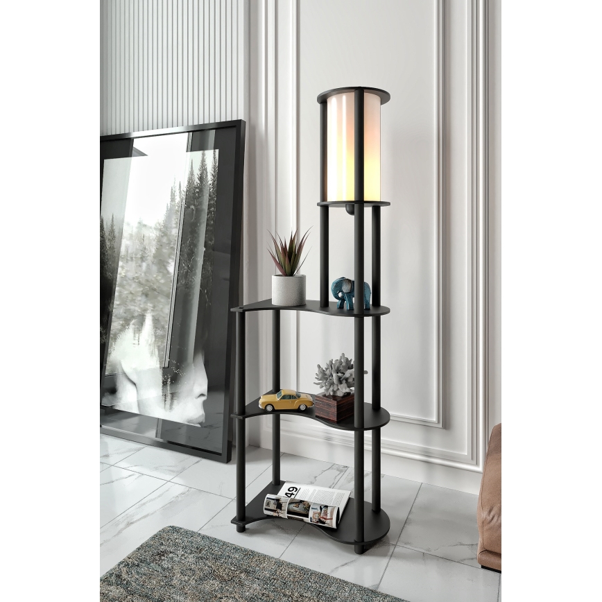 Candeeiro de pé com prateleiras NOTO 1xE27/40W/230V preto