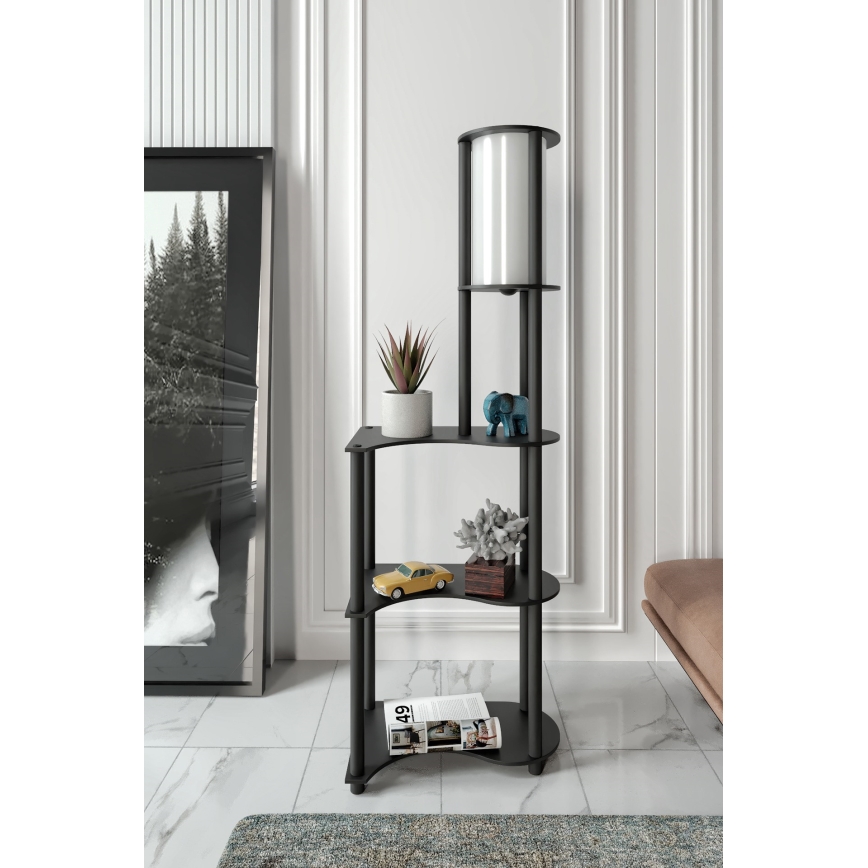 Candeeiro de pé com prateleiras NOTO 1xE27/40W/230V preto