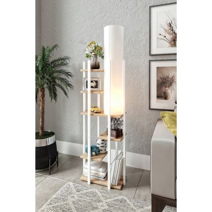 Candeeiro de pé com prateleiras VOGUE 1xE27/40W/230V 160 cm branco