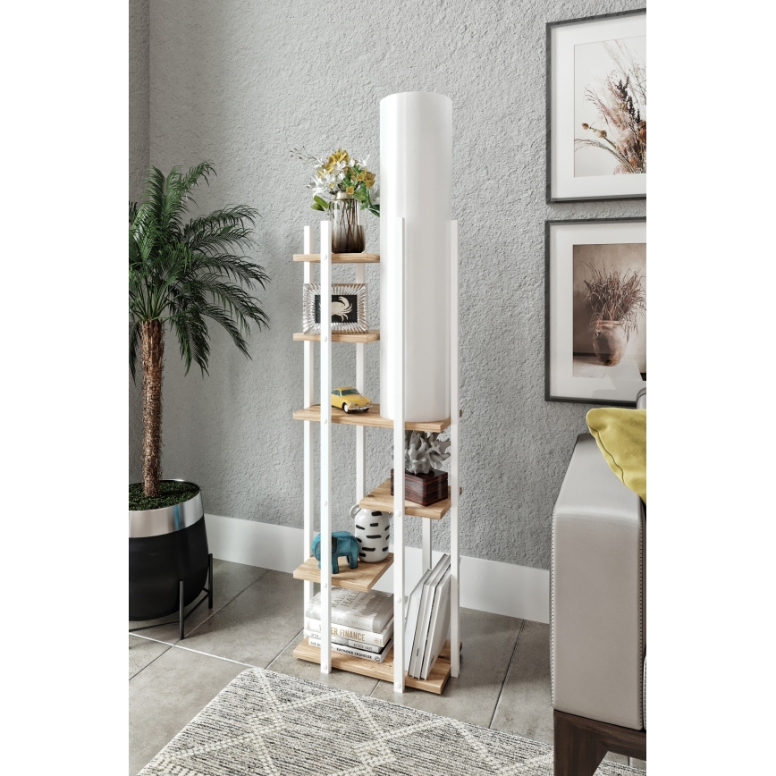 Candeeiro de pé com prateleiras VOGUE 1xE27/40W/230V 160 cm branco