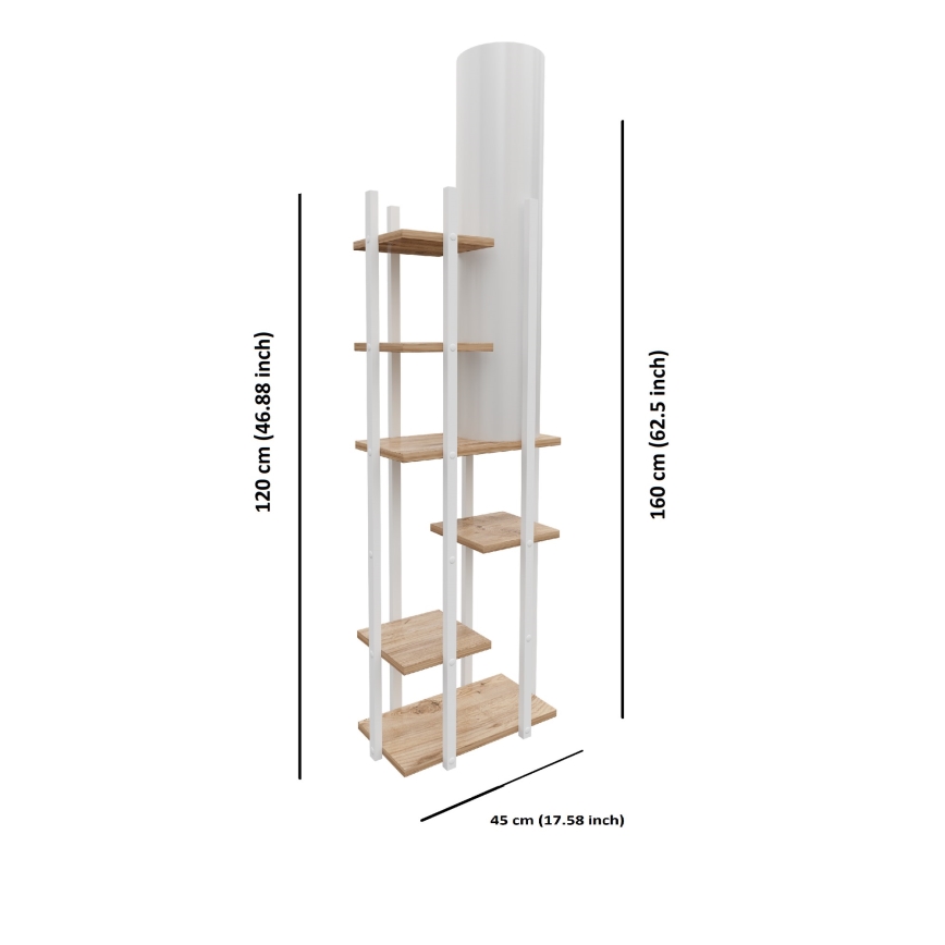 Candeeiro de pé com prateleiras VOGUE 1xE27/40W/230V 160 cm branco