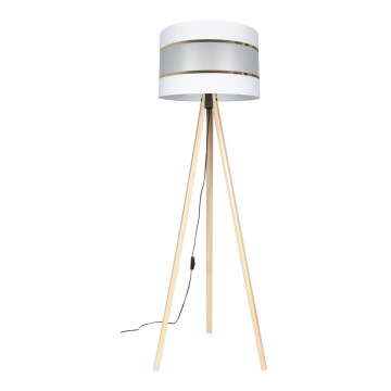 Candeeiro de pé CORAL 1xE27/60W/230V bege/branco/dourado