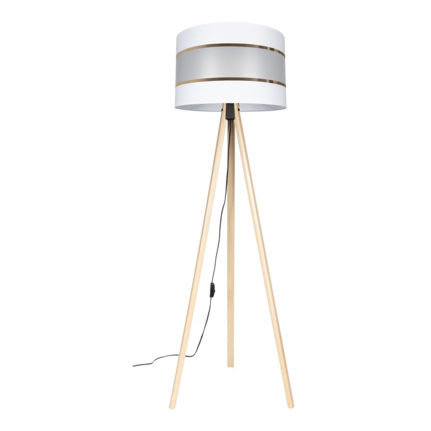 Candeeiro de pé CORAL 1xE27/60W/230V bege/branco/dourado