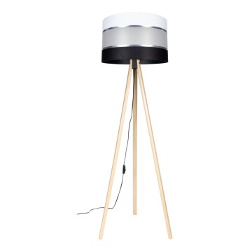 Candeeiro de pé CORAL 1xE27/60W/230V bege/preto/branco/cromado fosco