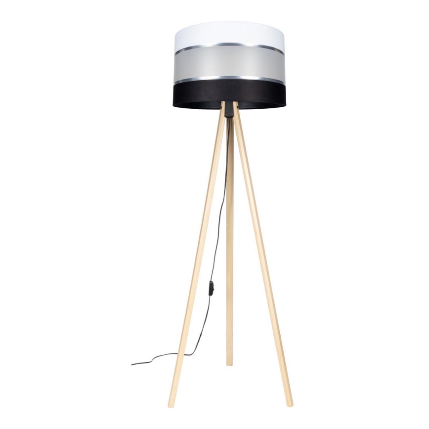 Candeeiro de pé CORAL 1xE27/60W/230V bege/preto/branco/cromado fosco