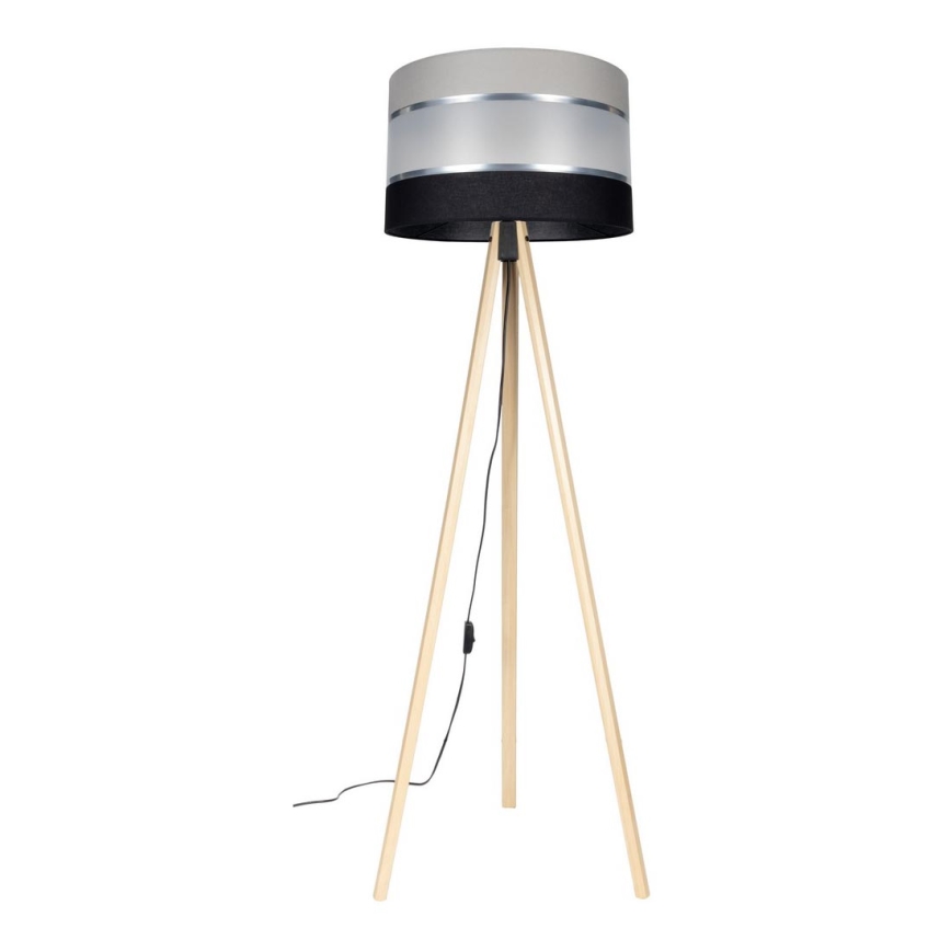 Candeeiro de pé CORAL 1xE27/60W/230V bege/preto/cinza/cromado fosco