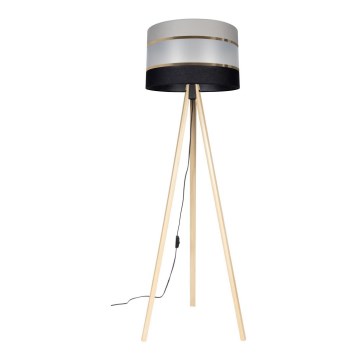 Candeeiro de pé CORAL 1xE27/60W/230V bege/preto/cinza/dourado