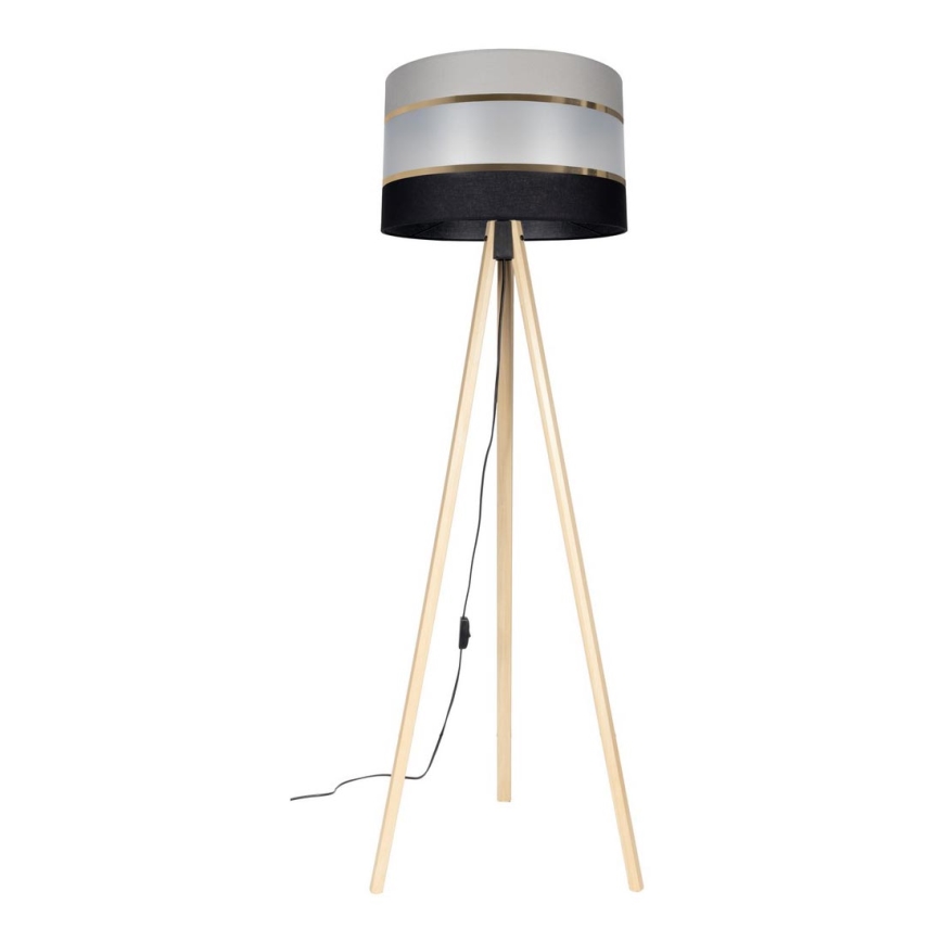 Candeeiro de pé CORAL 1xE27/60W/230V bege/preto/cinza/dourado