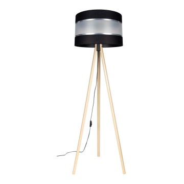 Candeeiro de pé CORAL 1xE27/60W/230V bege/preto/cromado fosco