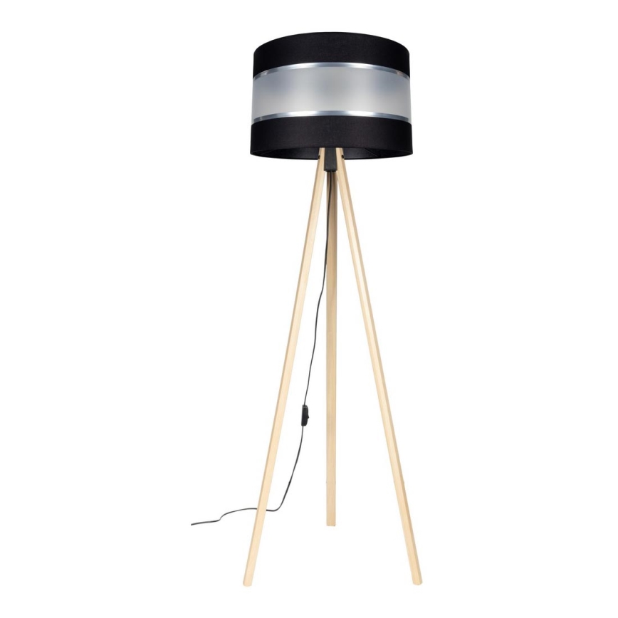 Candeeiro de pé CORAL 1xE27/60W/230V bege/preto/cromado fosco