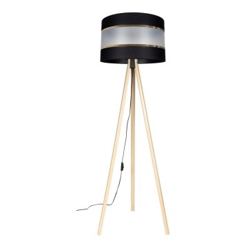 Candeeiro de pé CORAL 1xE27/60W/230V bege/preto/dourado