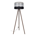 Candeeiro de pé CORAL 1xE27/60W/230V castanho/preto/cinzento/cromado mate