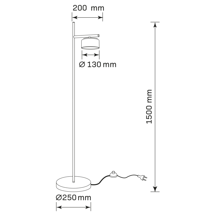 Candeeiro de pé LED OFELIA 1xGX53/6W/230V preto/fumado