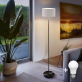 Candeeiro de pé LED TUNJA, 1x E27/20W/230V, Ø 30 cm, preto/branco