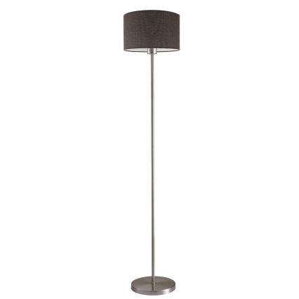 Candeeiro de pé LED TUNJA 1xE27/20W/230V diâmetro 30 cm cromo mate/castanho