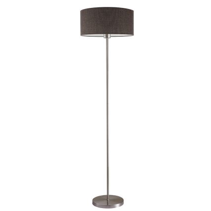 Candeeiro de pé LED TUNJA 1xE27/20W/230V diâmetro 38 cm cromo fosco/castanho