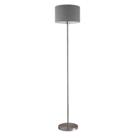 Candeeiro de pé LED TUNJA 1xE27/20W/230V Ø 30 cm cromo mate/cinzento
