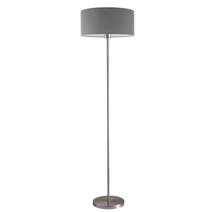 Candeeiro de pé LED TUNJA 1xE27/20W/230V Ø 38 cm cromo fosco/cinza
