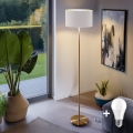 Candeeiro de pé LED TUNJA 1xE27/20W/230V Ø 38 cm dourado/branco