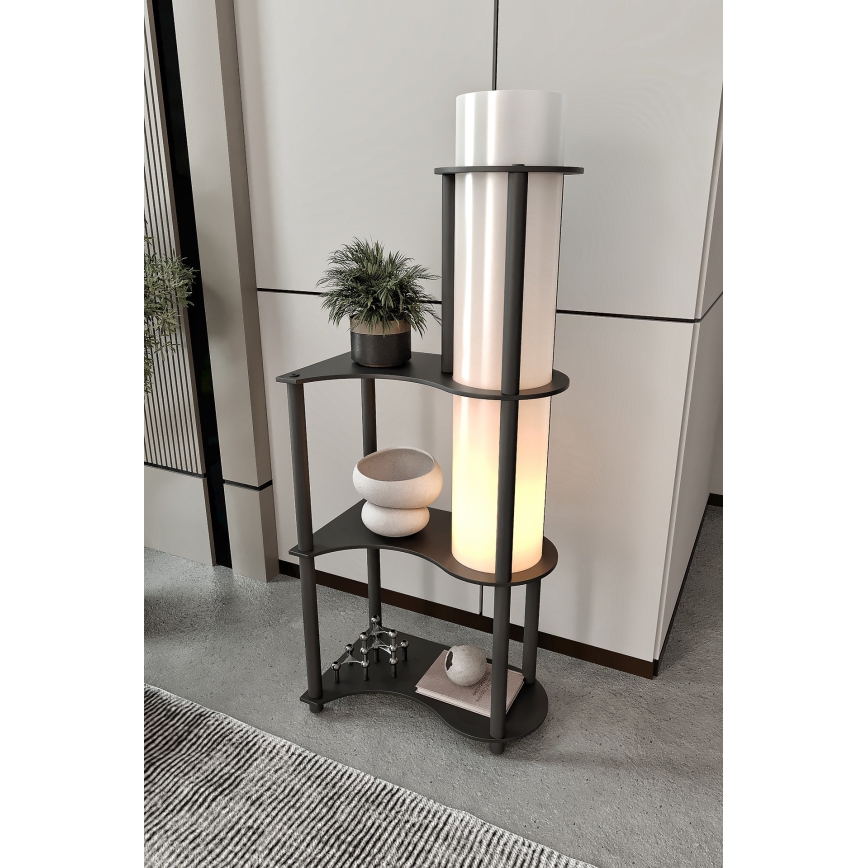 Candeeiro de pé NOTO com prateleiras 1xE27/40W/230V preto