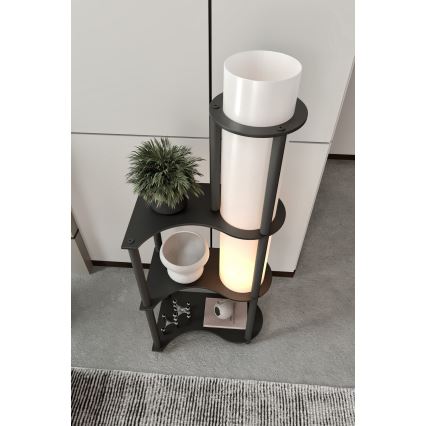 Candeeiro de pé NOTO com prateleiras 1xE27/40W/230V preto