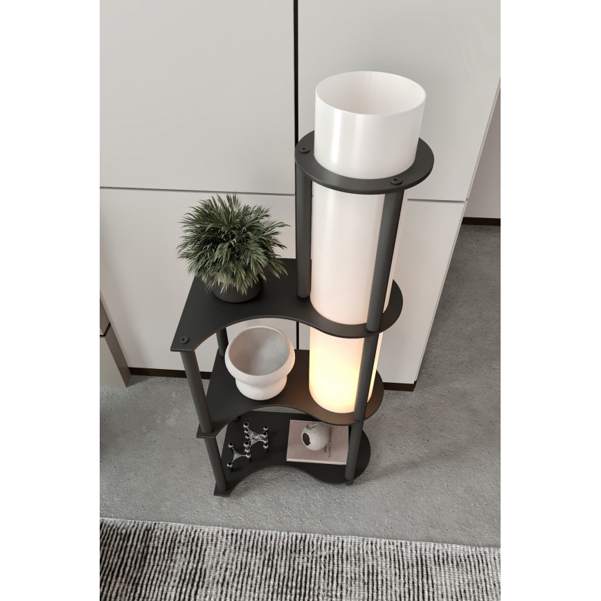 Candeeiro de pé NOTO com prateleiras 1xE27/40W/230V preto