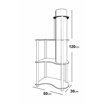Candeeiro de pé NOTO com prateleiras 1xE27/40W/230V preto