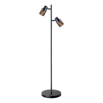Candeeiro de pé REBECCA 2xE14/8W/230V preto/fumê