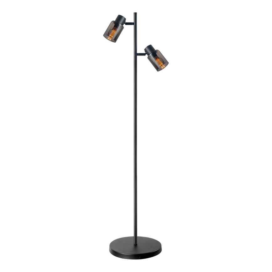Candeeiro de pé REBECCA 2xE14/8W/230V preto/fumê