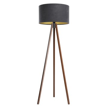 Candeeiro de pé STANDART 1xE27/60W/230V cinza/wengué
