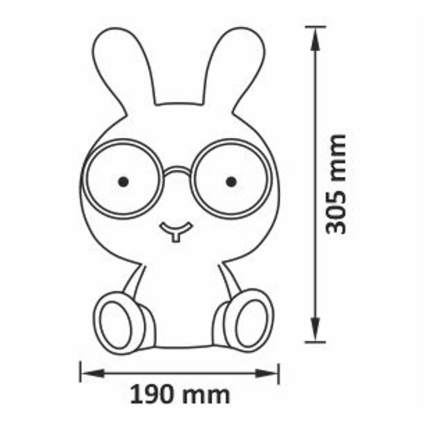 Candeeiro de presença para crianças LED RGBW regulável 2,5W/230V coelho branco