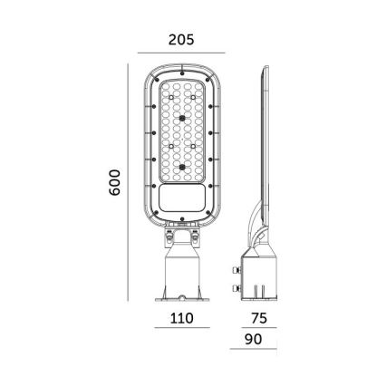 Candeeiro de rua LED BRELUXO/200W/230V 4000K IP65