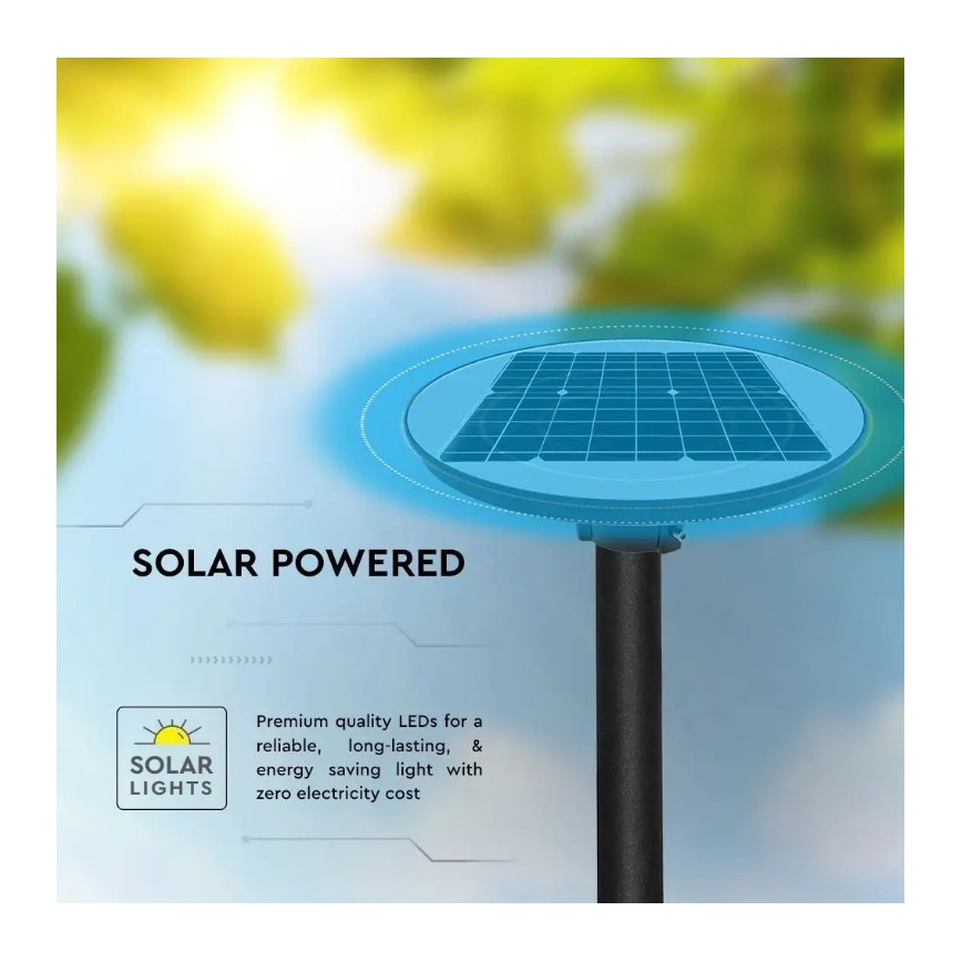 Candeeiro de rua LED com sensor LED/10W/3,2V 6500K IP65 + controlo remoto