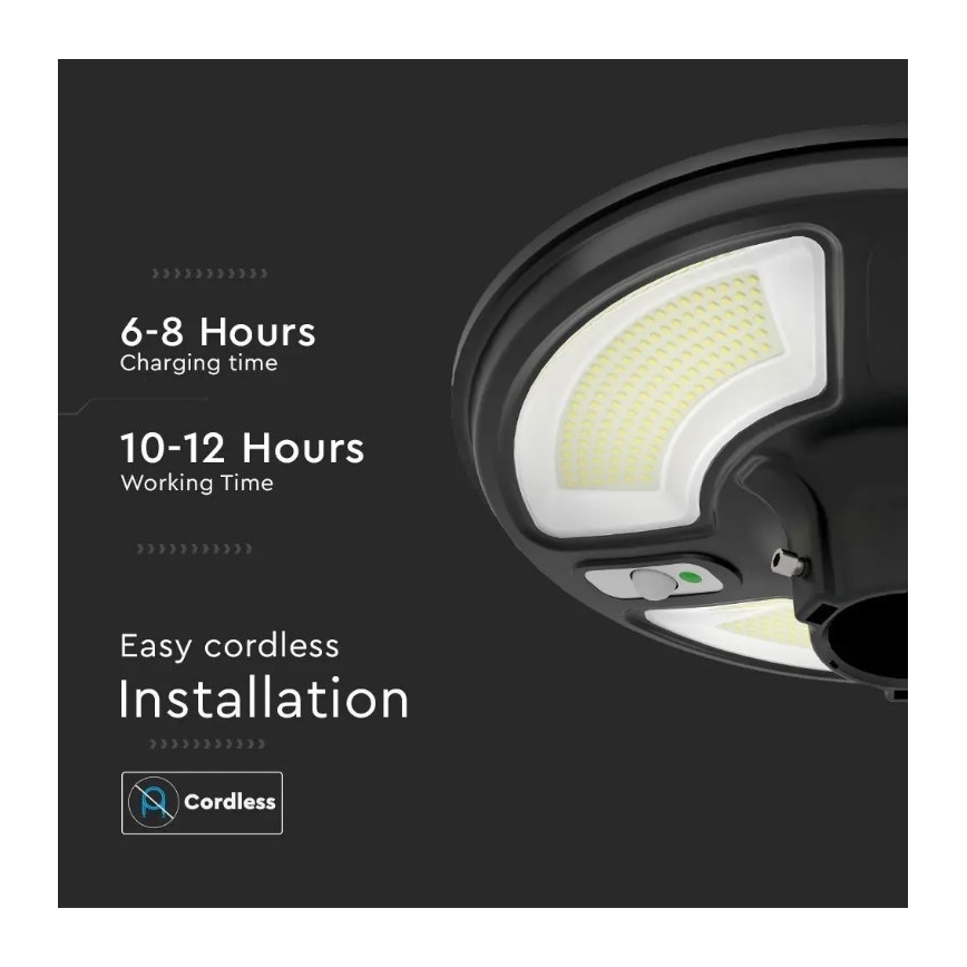 Candeeiro de rua LED com sensor LED/10W/3,2V 6500K IP65 + controlo remoto