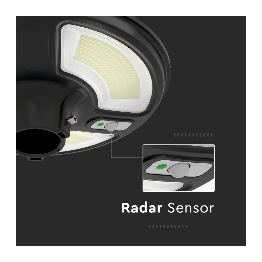 Candeeiro de rua LED com sensor LED/10W/3,2V 6500K IP65 + controlo remoto