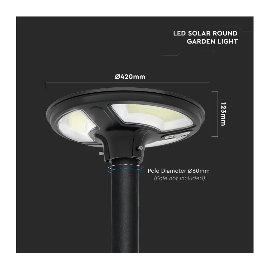 Candeeiro de rua LED com sensor LED/10W/3,2V 6500K IP65 + controlo remoto