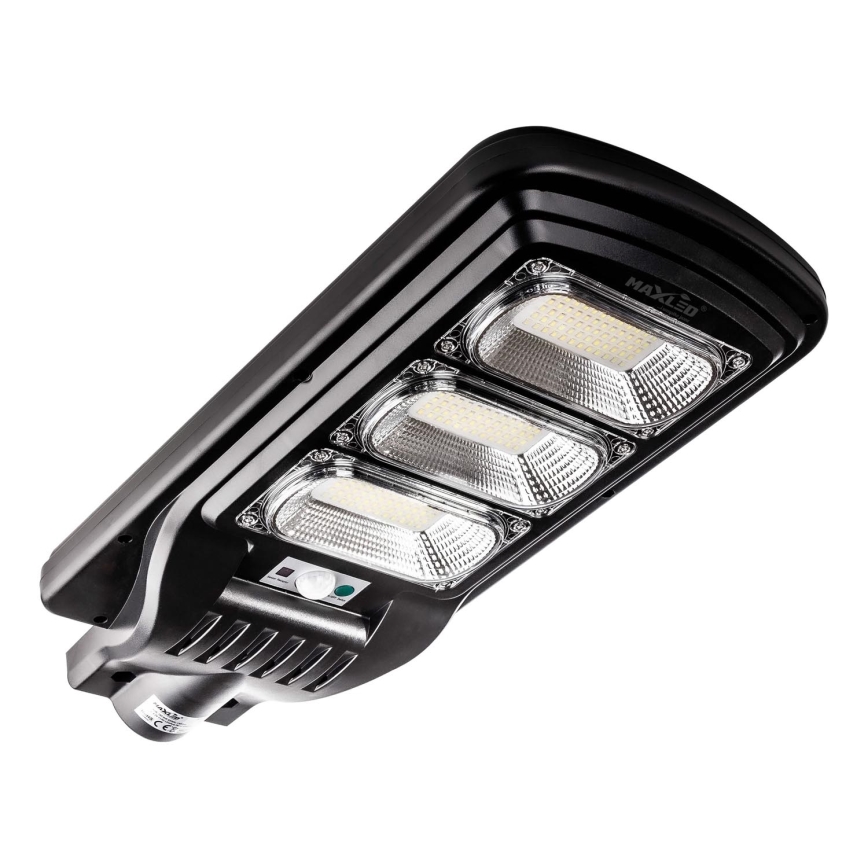 Candeeiro de rua LED solar regulável com sensor LED/180W/6V 6500K IP65 preto + comando