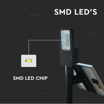 Candeeiro de rua solar LED com regulação LED/50W/6,4V 4000K IP65 + controlo remoto