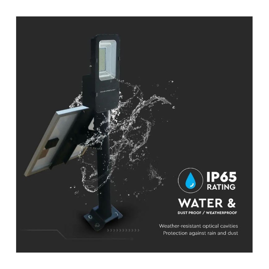 Candeeiro de rua solar LED com regulação LED/50W/6,4V 4000K IP65 + controlo remoto