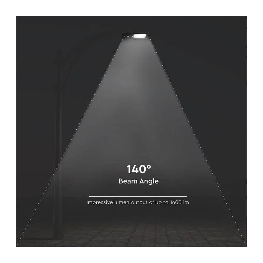 Candeeiro de rua solar LED com sensor LED/15W/7,4V 4000K IP65 10800 mAh