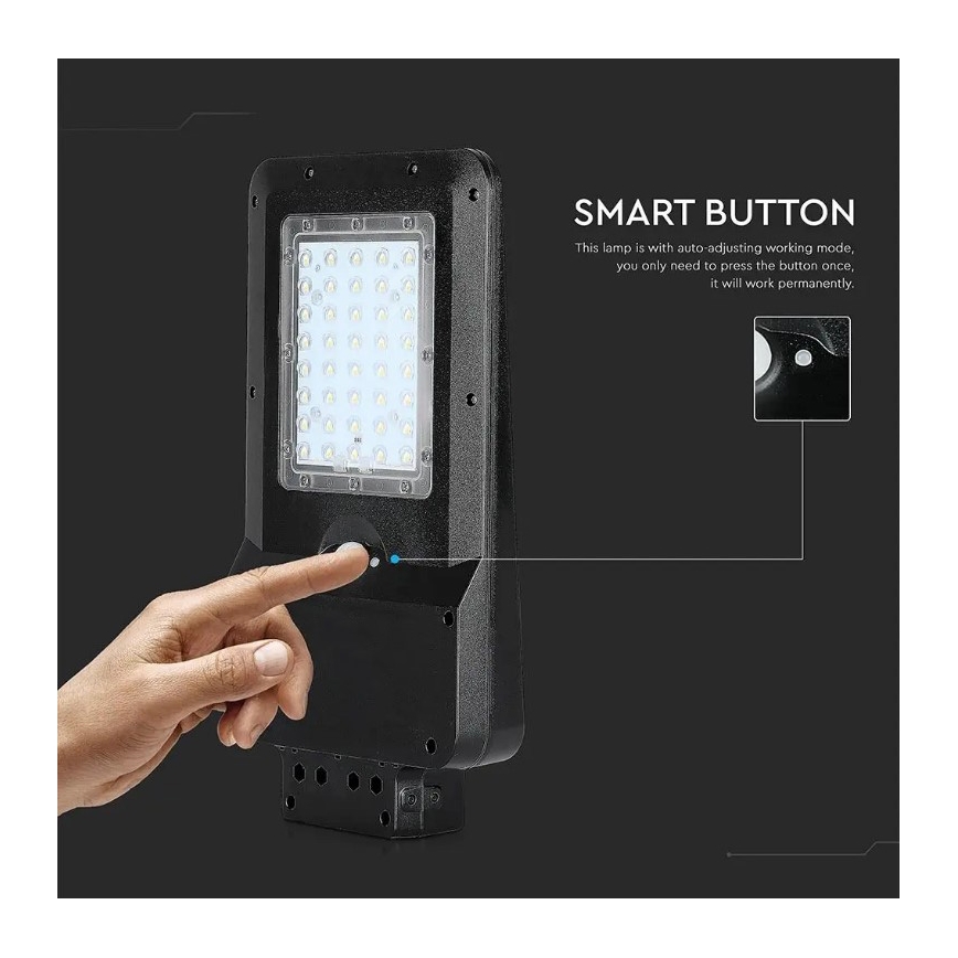 Candeeiro de rua solar LED com sensor LED/15W/7,4V 4000K IP65 10800 mAh