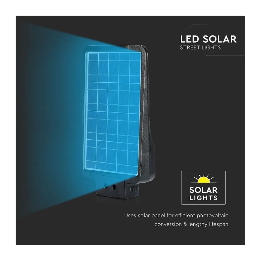 Candeeiro de rua solar LED com sensor LED/15W/7,4V 6000K IP65
