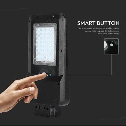 Candeeiro de rua solar LED com sensor LED/15W/7,4V 6000K IP65