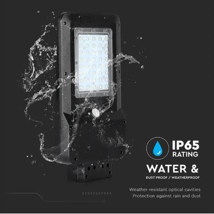 Candeeiro de rua solar LED com sensor LED/15W/7,4V 6000K IP65