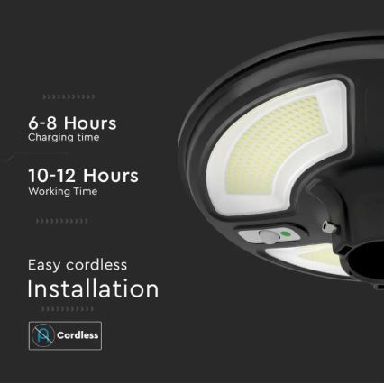 Candeeiro de rua solar LED com sensor LED/7,5W/3,2V 6500K IP65 + controlo remoto