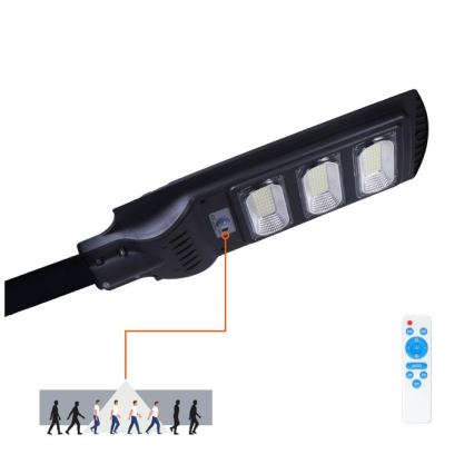 Candeeiro de rua LED solar regulável com sensor de movimento e anoitecer URBI LED/8W/3,2V 6500K IP54 + comando