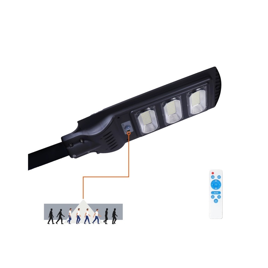 Candeeiro de rua LED solar regulável com sensor de movimento e anoitecer URBI LED/8W/3,2V 6500K IP54 + comando