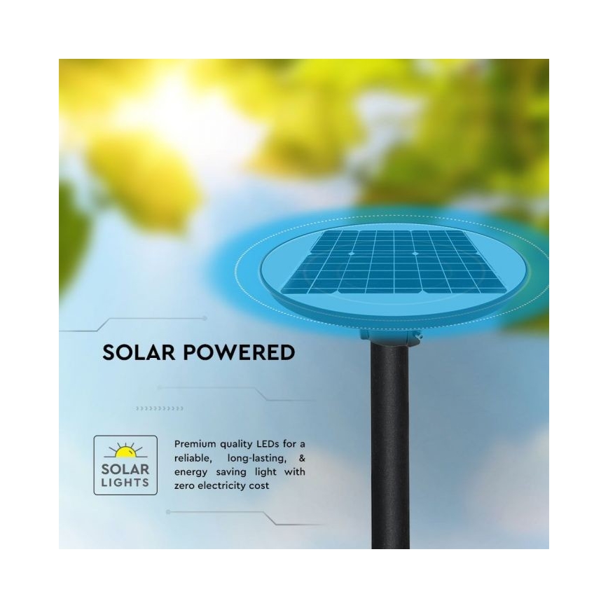 Candeeiro de rua solar LED com um sensor LED/10W/3,2V IP65 4000K + controlo remoto